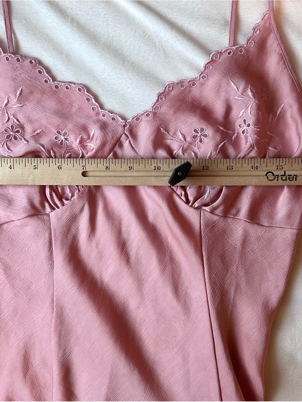 Vintage Victorias Secret Gold Label Pink Nightie Gown Maxi Slip Dress M Slit - Picture 3 of 10